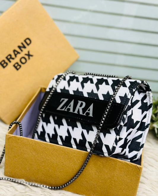 Houndstooth Crossbody Handbag