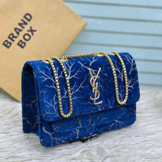 Master Quality YSL-Style Velvet Crossbody Bag