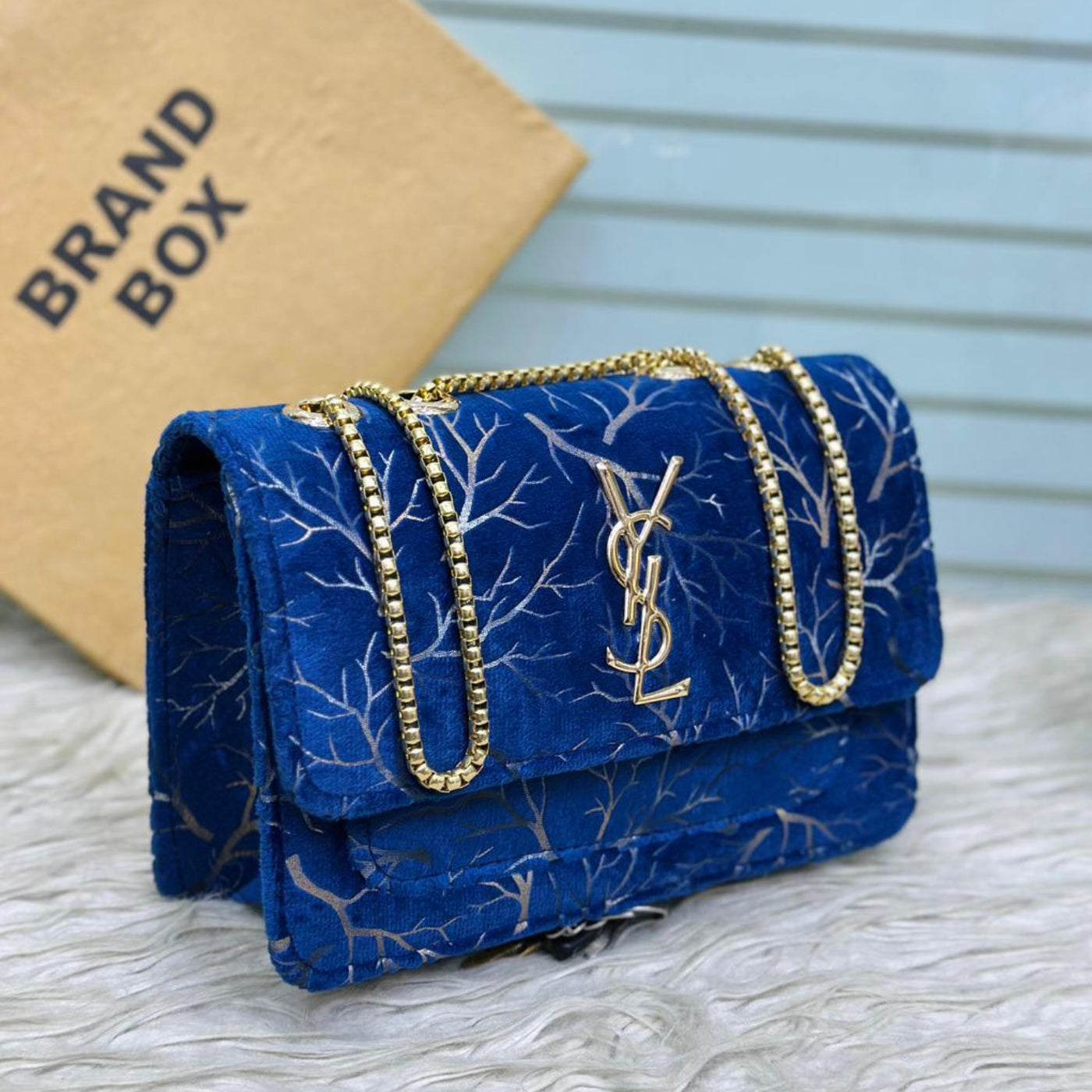 Master Quality YSL-Style Velvet Crossbody Bag