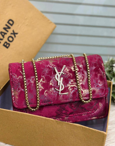 Master Quality YSL-Style Velvet Crossbody Bag