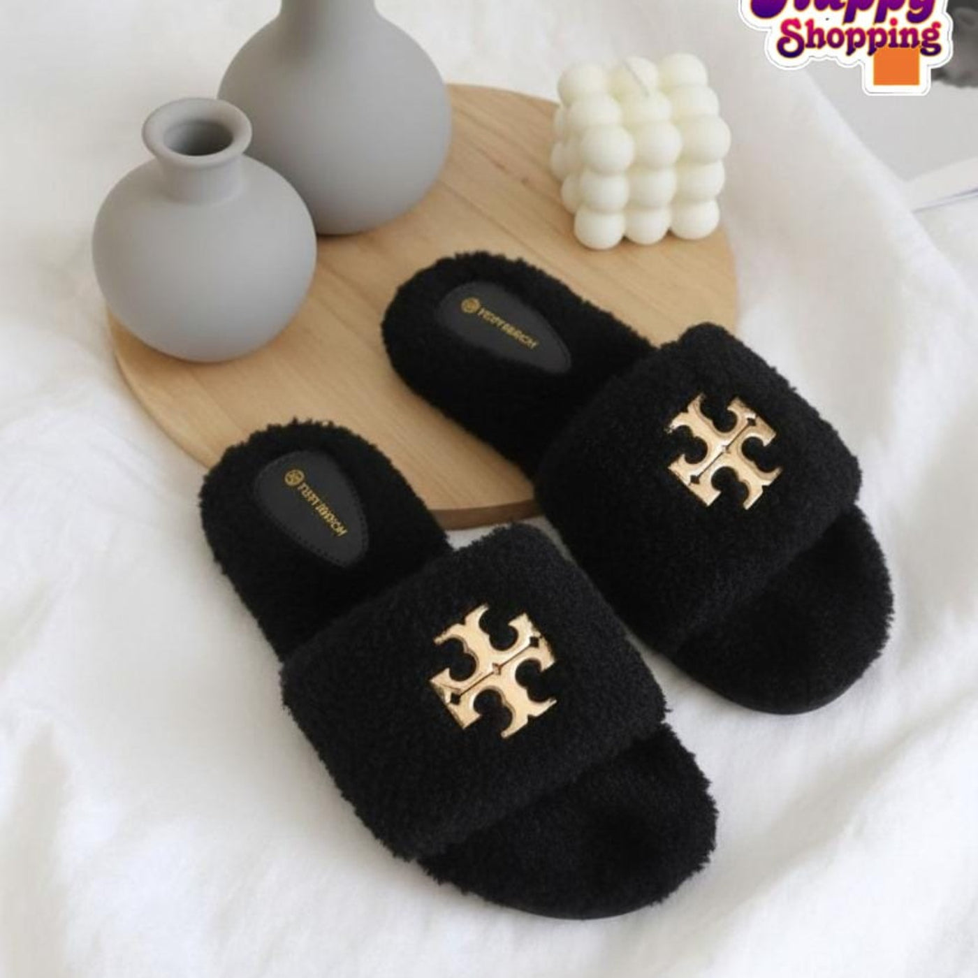 Tory Burch Fur Slippers (New Arrival)