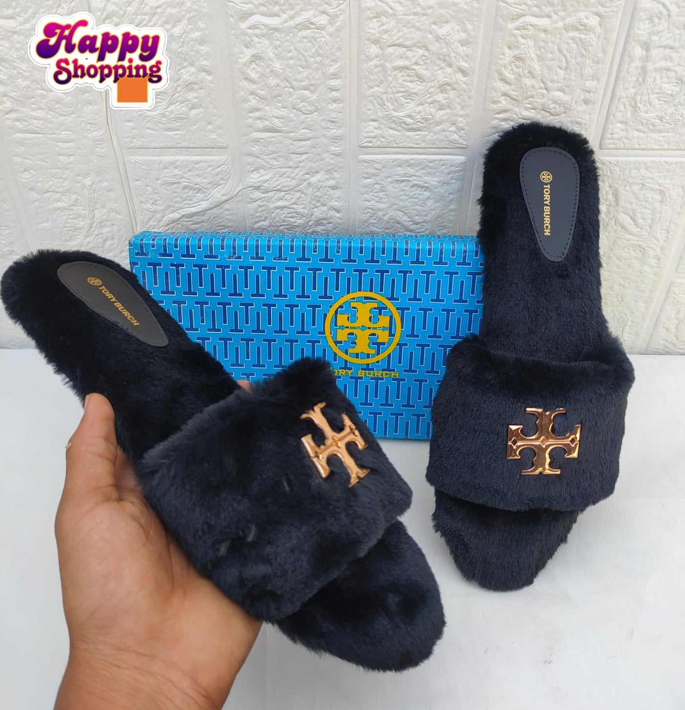Tory Burch Fur Slippers (New Arrival)
