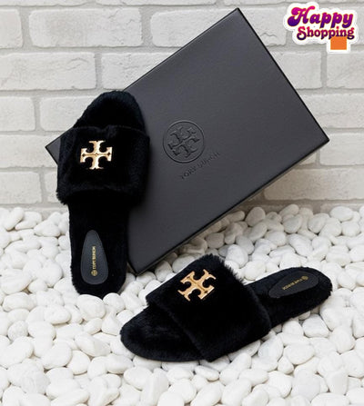 Tory Burch Fur Slippers (New Arrival)