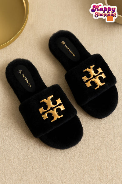 Tory Burch Fur Slippers (New Arrival)